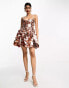 ASOS DESIGN embellished mini corset prom with oversized disc sequin in rose