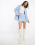 & Other Stories co-ord tweed blazer in light blue