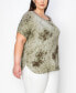 ფოტო #2 პროდუქტის Plus Size Tie Dye Short Sleeve Top