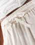 Фото #3 товара Miss Selfridge linen pull on shorts in natural slub