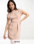 Фото #1 товара Closet London Petite tie waist mini dress in blush