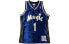 Фото #1 товара Mitchell & Ness NBA 合身直筒复古运动透气速干球衣 AU球员版 2000-01赛季 奥兰多魔术队 麦迪 1号 客场 男女同款 宝蓝色篮球背心 / Майка баскетбольная Mitchell & AJY4AC18072-OMAROYA00TMC