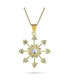 ფოტო #3 პროდუქტის Fashion Cubic Zirconia Christmas CZ Holiday Party Snowflake Pendant Necklace For Women For Teen 14K Gold Plated Brass