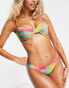 Фото #4 товара Kulani Kinis x Hannah Meloche underwire bikini top in multi rainbow check print