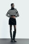 Striped knit cropped sweater