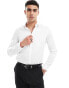 Фото #1 товара ASOS DESIGN slim fit sateen shirt in white