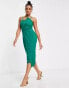 Фото #3 товара Trendyol bust detail midi dress in bottle green