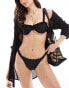 The Frolic ko frill top edge bikini top in black