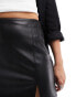 Фото #10 товара Hollister a-line faux leather mini skirt in black