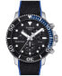 ფოტო #1 პროდუქტის Men's Swiss Chronograph Seastar 1000 Black Textile Strap Watch 46mm