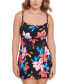 Фото #1 товара Women's Floral-Print Empire Swim Dress, Created for Macy's