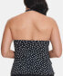 Фото #2 товара Swim Solutions 260704 Women Halter Tankini Top Black Polka Dots Swimwear Size 8