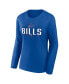Women's Royal Buffalo Bills Plus Size Foiled Play Long Sleeve T-shirt