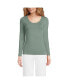 ფოტო #3 პროდუქტის Women's Lightweight Jersey Skimming Long Sleeve Scoop Neck T-shirt