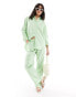 JDY loose fit shirt co-ord light green pinstripe