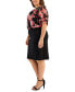 Фото #3 товара Plus Size Mixed-Media Chiffon-Blouson Crepe Dress