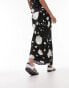 Topshop co-ord satin bias spot maxi skirt in monochrome