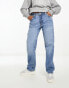 Фото #4 товара Bershka straight leg jeans in mid wash