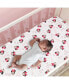 Фото #2 товара Disney Baby Minnie Mouse Love White/Pink Heart Fitted Crib Sheet