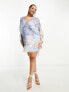 Фото #3 товара ASOS DESIGN Curve exclusive chiffon batwing sleeve mini dress in vintage floral