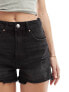 Фото #7 товара Stradivarius ripped denim short in black wash