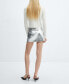 Фото #2 товара Women's Belted Metallic Mini-Skirt
