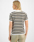 ფოტო #2 პროდუქტის Women's Cotton Striped Polo Top