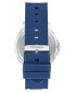 Men's Blue Silicone Strap Embossed with Steve Madden Logo Watch, 44X50mm