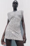 Фото #12 товара Платье с пайетками и подплечниками — zw collection ZARA