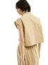 Tommy Jeans cropped workwear shirt in sand