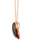 GODIVA x Le Vian® Chocolate Enamel Ganache Heart Pendant Necklace Featuring Chocolate Diamond (1-3/8 ct. t.w.) & Enamel Pavé in 14k Rose Gold