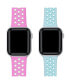 Фото #3 товара Breathable Sport 2-Pack Mint and Pink Silicone Bands for Apple Watch, 38mm-40mm