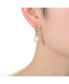 Фото #2 товара Classy Sterling Silver with 14K Gold Plating and Genuine Freshwater Pearl Dangling Earrings