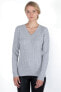 Фото #1 товара Women's 100% Cashmere Cable-knit Long Sleeve Pullover V Neck Sweater