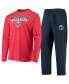 ფოტო #1 პროდუქტის Men's Navy, Red Washington Wizards Long Sleeve T-Shirt & Pants Sleep Set