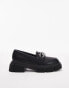 Topshop Lilah chunky loafer with chain detail in black