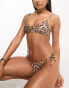 Фото #1 товара New Look geo print v bikini top in brown pattern