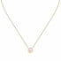 Charming Gold Plated Necklace with Semipreziose Rose Quartz SAXN04