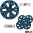 Фото #4 товара OMAC Hubcaps Wheel Trims Set 16 Inch Compatible with Car ABS Wheel Trims Steel Rims Wheel Covers 1 Set (4 Pieces) Matt Black/Blue Front and Rear