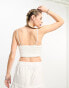 Stradivarius STR lace insert cami top in white co-ord