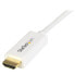 StarTech.com 6ft (2m) Mini DisplayPort to HDMI Cable - 4K 30Hz Video - mDP to HDMI Adapter Cable - Mini DP or Thunderbolt 1/2 Mac/PC to HDMI Monitor - mDP to HDMI Converter Cord - White - 2 m - Mini DisplayPort - HDMI Type A (Standard) - Male - Male - Straight