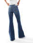 Фото #5 товара Stradivarius low rise flare jeans in dark blue