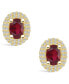 Фото #5 товара Серьги Macy's Ruby and Diamond Halo Stud