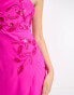 Фото #4 товара Hope & Ivy cowl neck embellished maxi dress in bright pink