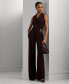 ფოტო #1 პროდუქტის Women's Chain-Trim Stretch Jersey Jumpsuit