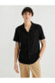 Фото #1 товара Рубашка мужская Koton с коротким рукавом и воротником с лацканами