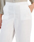 Фото #4 товара Petite 100% Linen Pull-On Cropped Pants, Created for Macy's