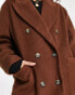 Pull&Bear oversized tailored coat in brown