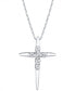 Фото #1 товара Sirena diamond Cross 18" Pendant Necklace (1/8 ct. t.w.) in 14k White or Yellow Gold