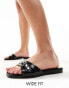 Фото #1 товара RAID Wide Fit Celini flat sandals in black patent